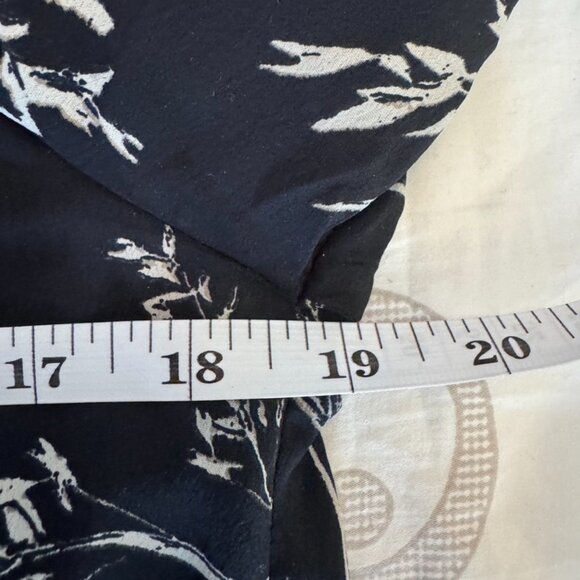 Black with Cream Plant Print Blouse - Picture 10 of 12